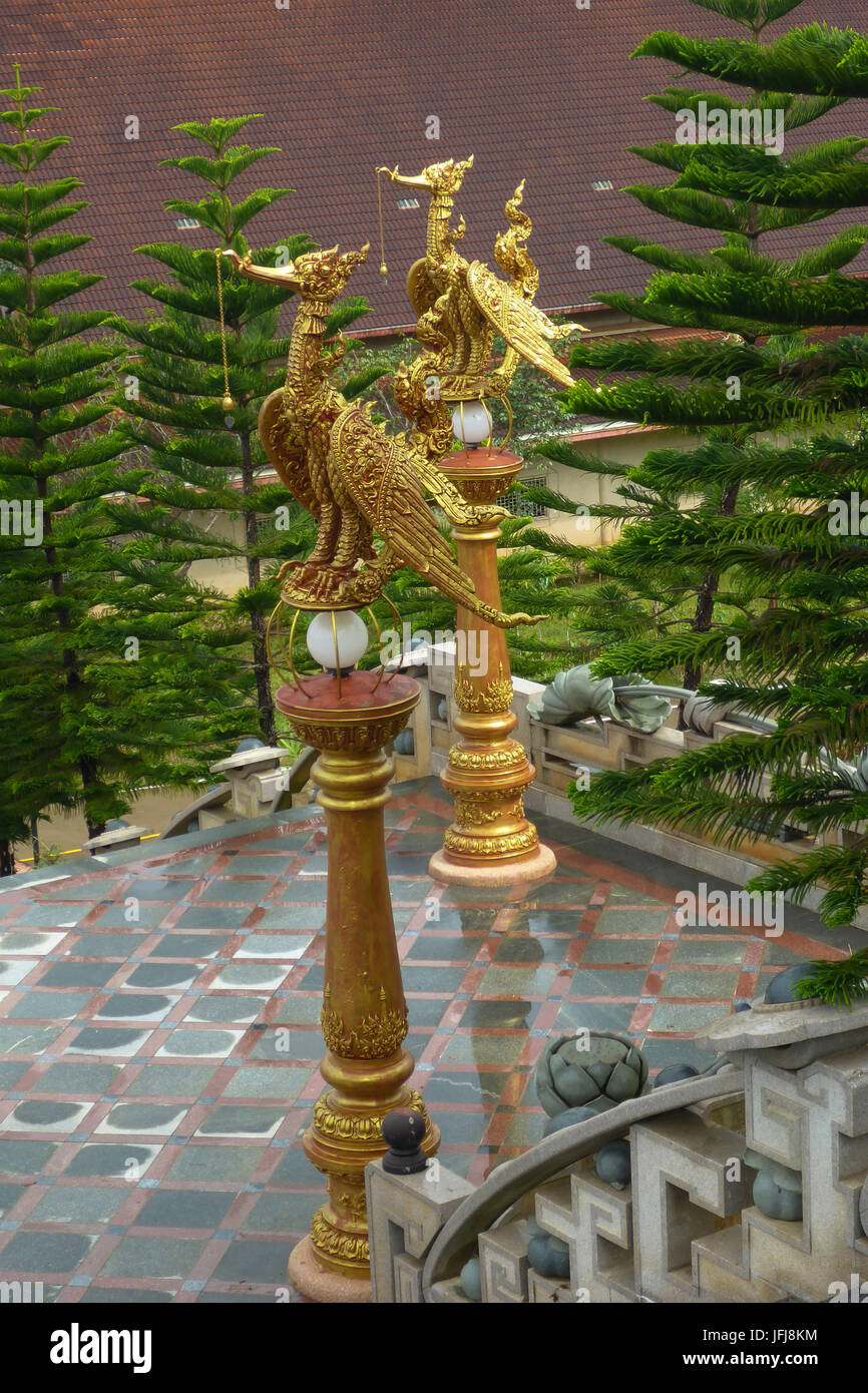 Asia, kingdom Thailand, South-East Asia, Indo-Chinese peninsula, Chiang Rai, golden Buddha statue, happy Buddha, Wat Phra That Doi Tung Tempel Stock Photo