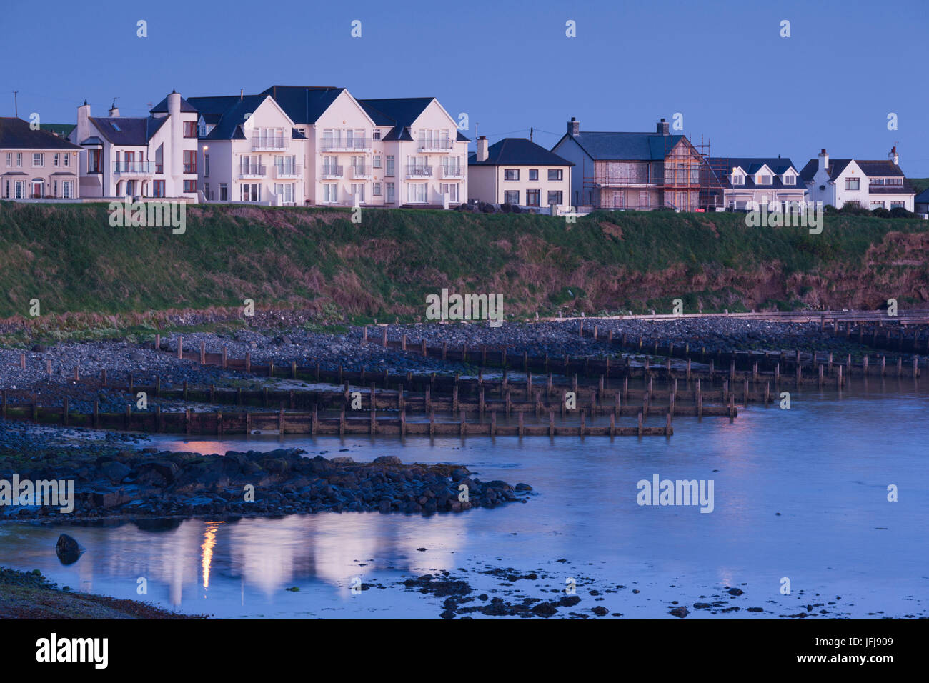 UK, Northern Ireland, County Antrim, Portballintrae, port view, dawn Stock Photo