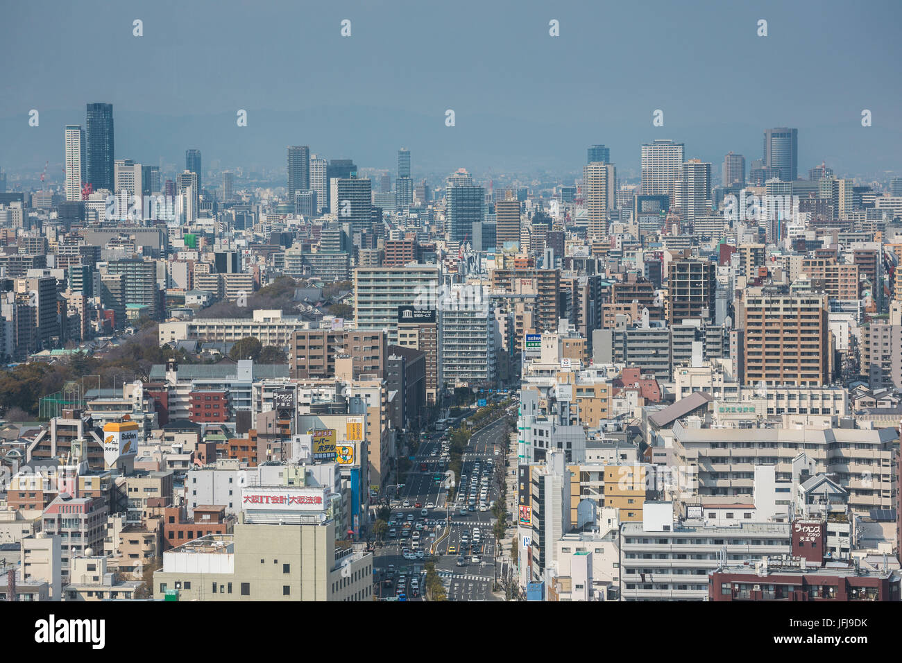 Japan, Kansai, Osaka City, Tennoji Koen-Park, south Osaka panorama Stock Photo