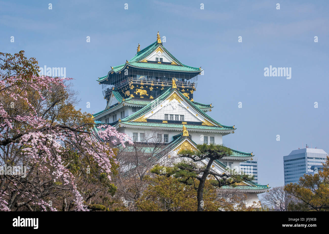 Japan, Kansai, Osaka City, Osaka Castle Stock Photo