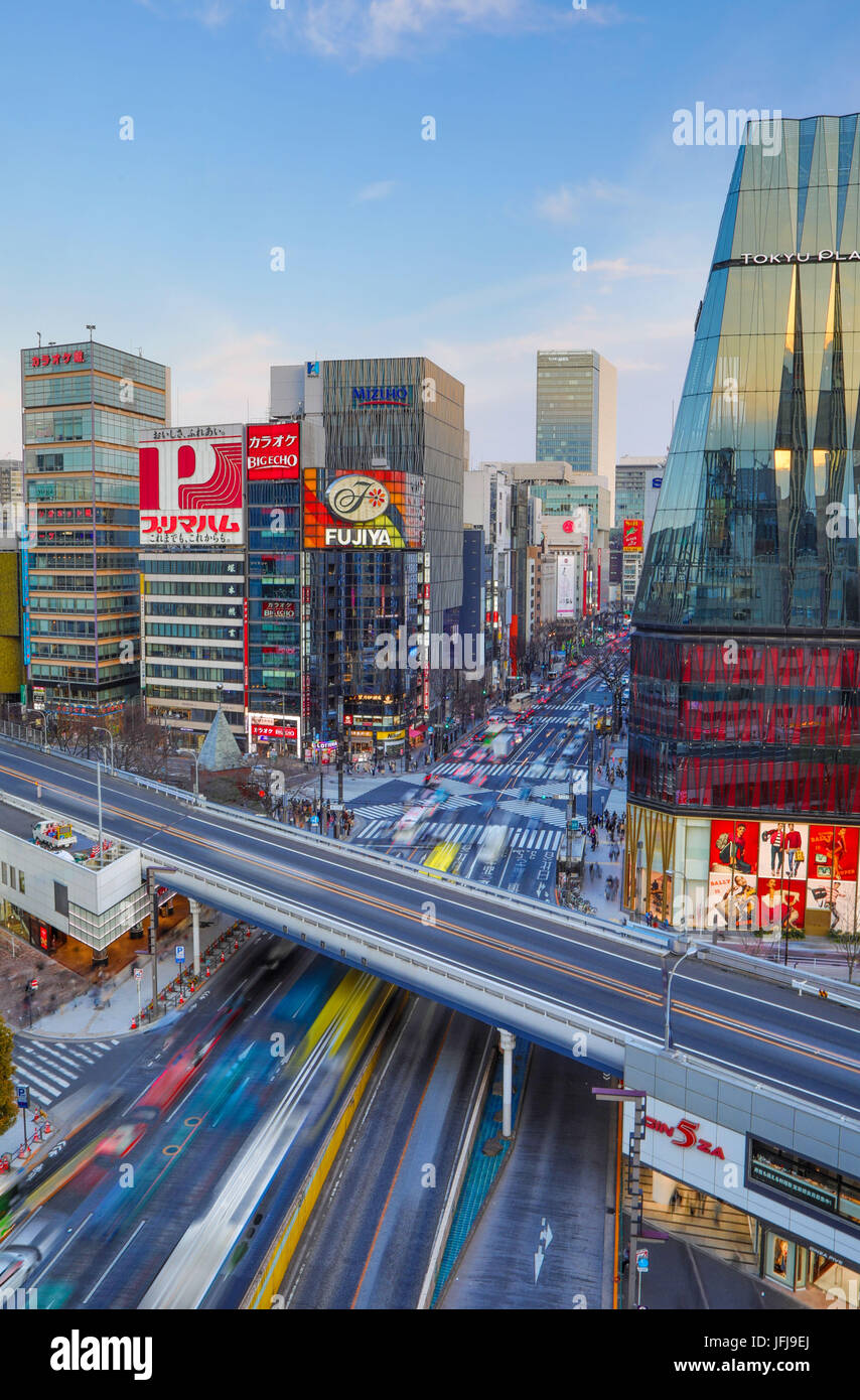 Japan, Tokyo City, Ginza area, Harumi Dori avenue Stock Photo