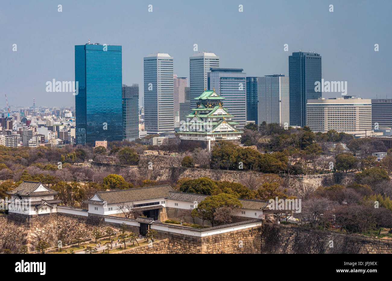 Japan, Kansai, Osaka City, Osaka Castle Stock Photo