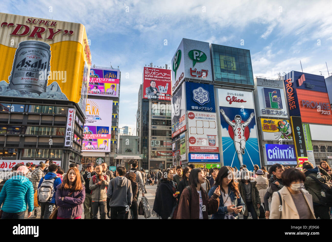Japan, Kansai, Osaka City, Namba Dotombori Area Stock Photo