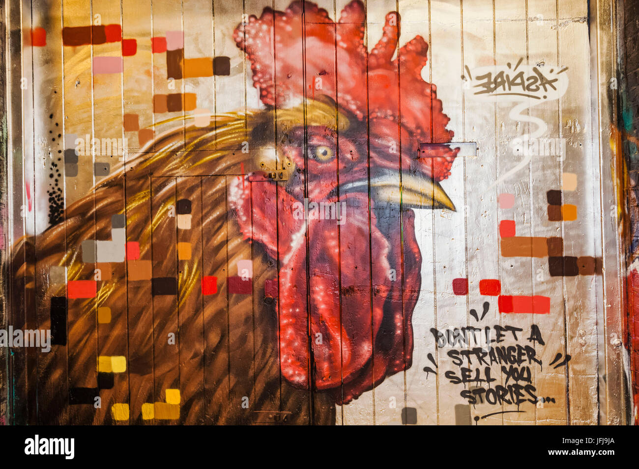England, London, Lambeth, Waterloo, Leake Street, Graffiti and Wall Art Tunnel Stock Photo