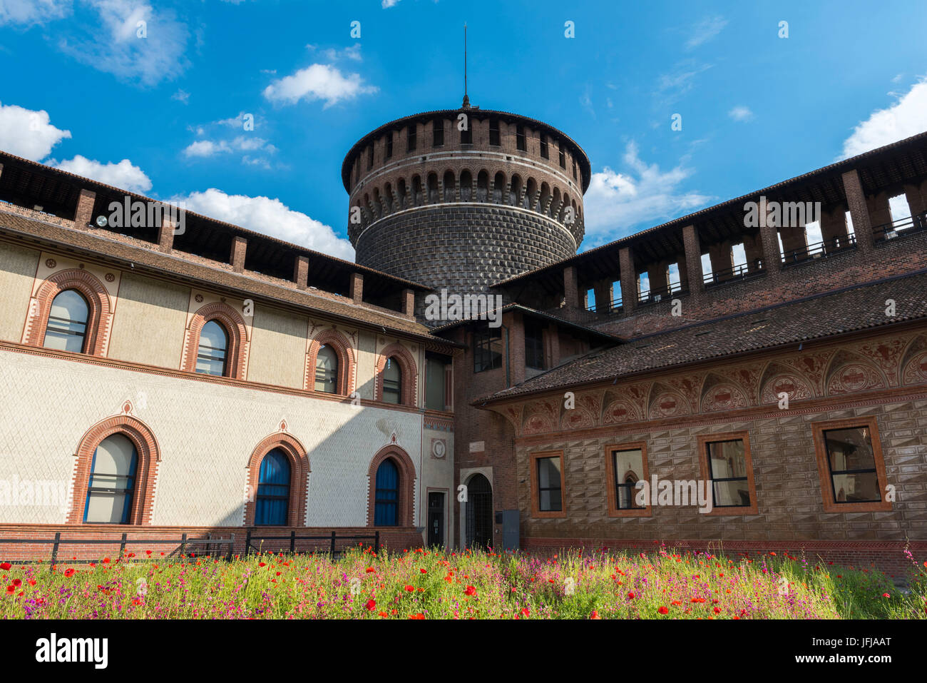 Milan - Lombardy, Italy Sforza Castle Stock Photo