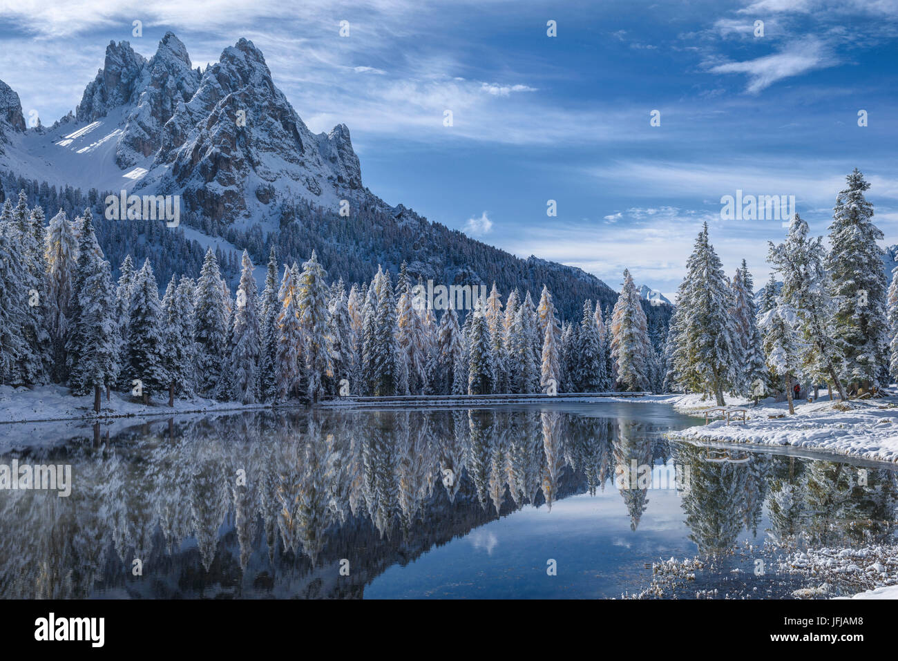 Antorno Lake, Cadini, Misurina, Auronzo, Cadore, Dolomites, Alps, Veneto, Italy Stock Photo