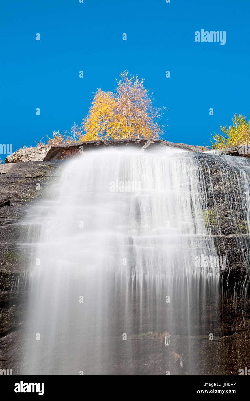 Waterfall and Ferro valley, Mello valley, Lombardy, Italy Stock Photo