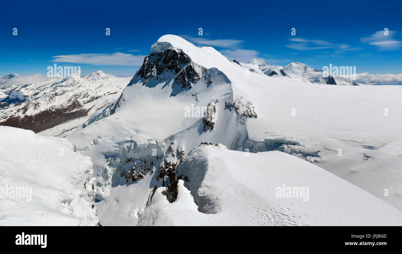 Breithorn from Piccolo Cervino (klein matterhorn), Aosta Valley, Europe Stock Photo
