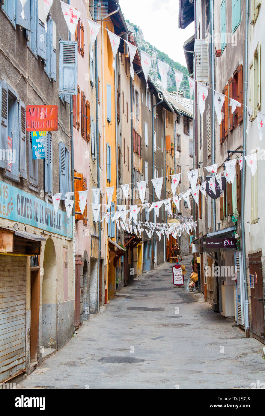The Alleys of Briancon in the old town Stock Photo
