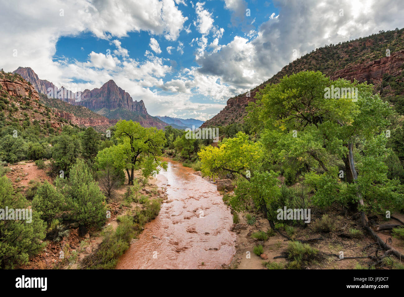 Virgin River after a sudden flash flood, Zion National Park, Hurricane, Washington County, Utah