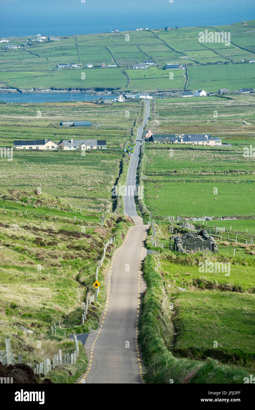 Road of the scenic Skellig Ring, Co, Kerry, Munster, Ireland, Europe, Stock Photo