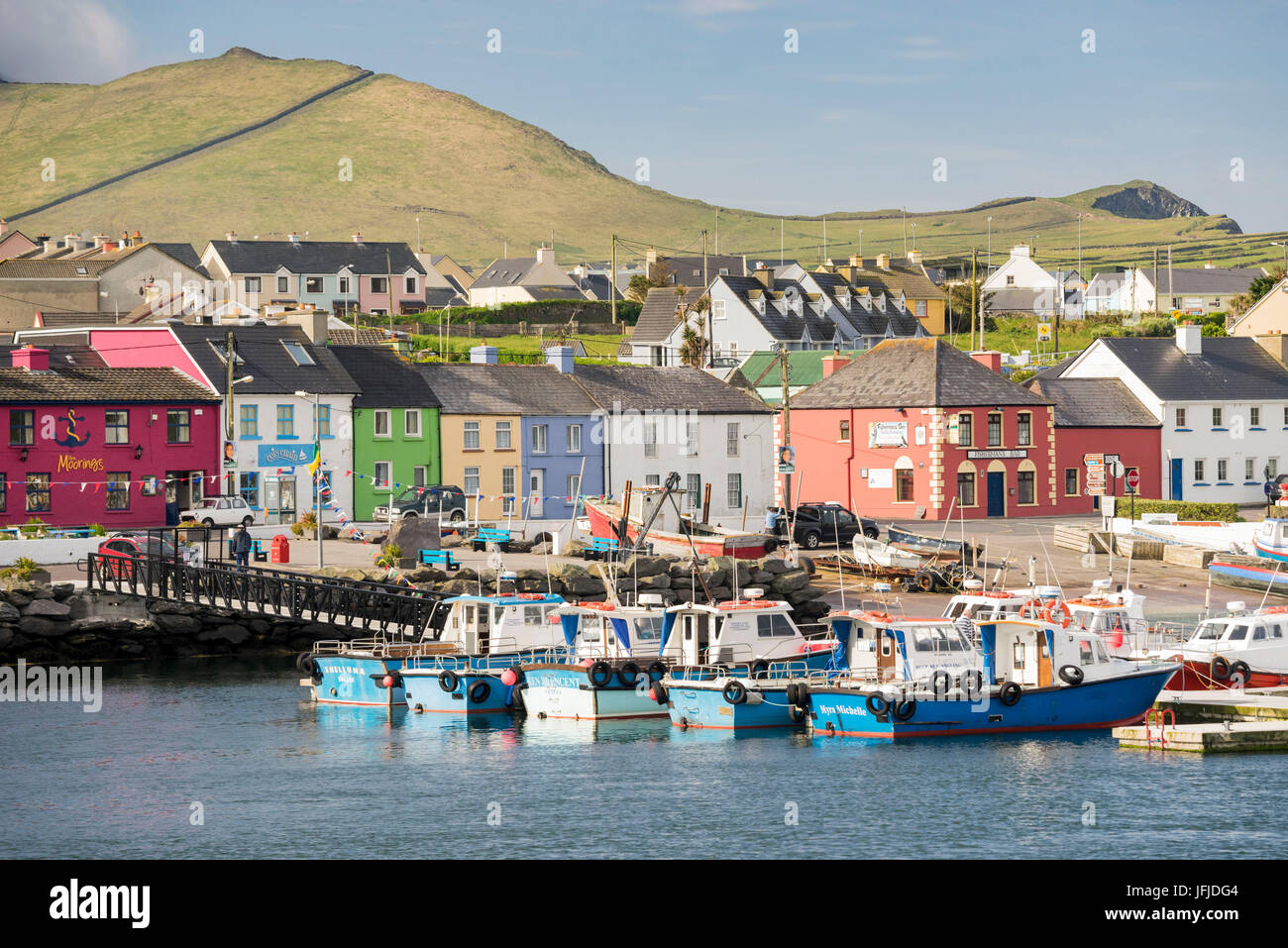 View of Portmagee, Iveragh Peninsula, Co, Kerry, Munster, Ireland, Europe, Stock Photo