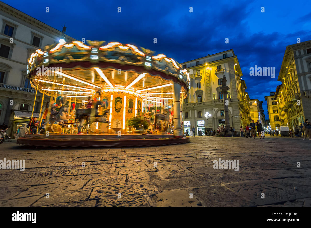 The historical carousel in Piazza della Repubblica, Florence, Tuscany, Italy, Stock Photo