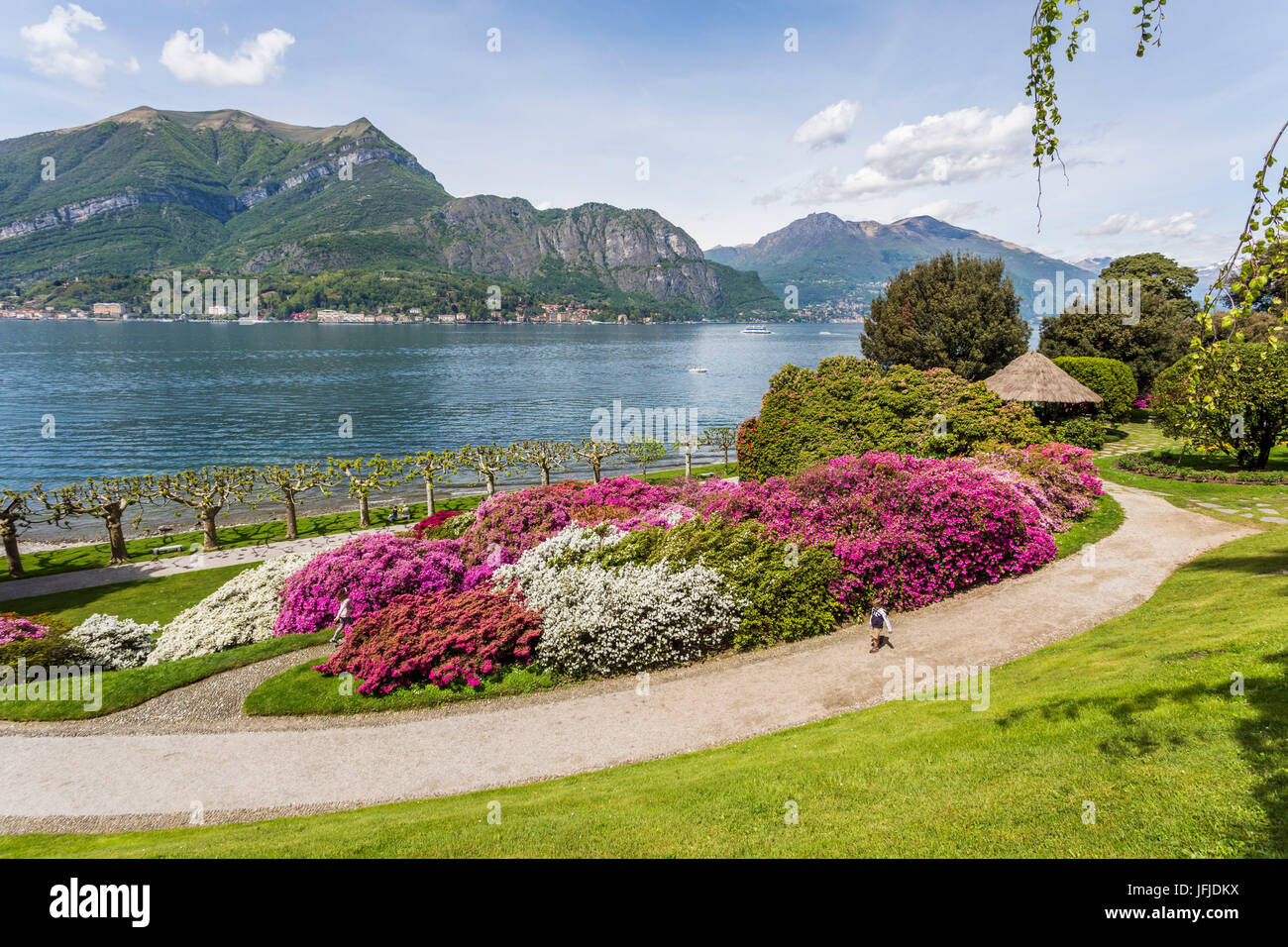 The gardens of Villa Melzi d'Eril in Bellagio, Lake Como, Lombardy, Italy, Stock Photo
