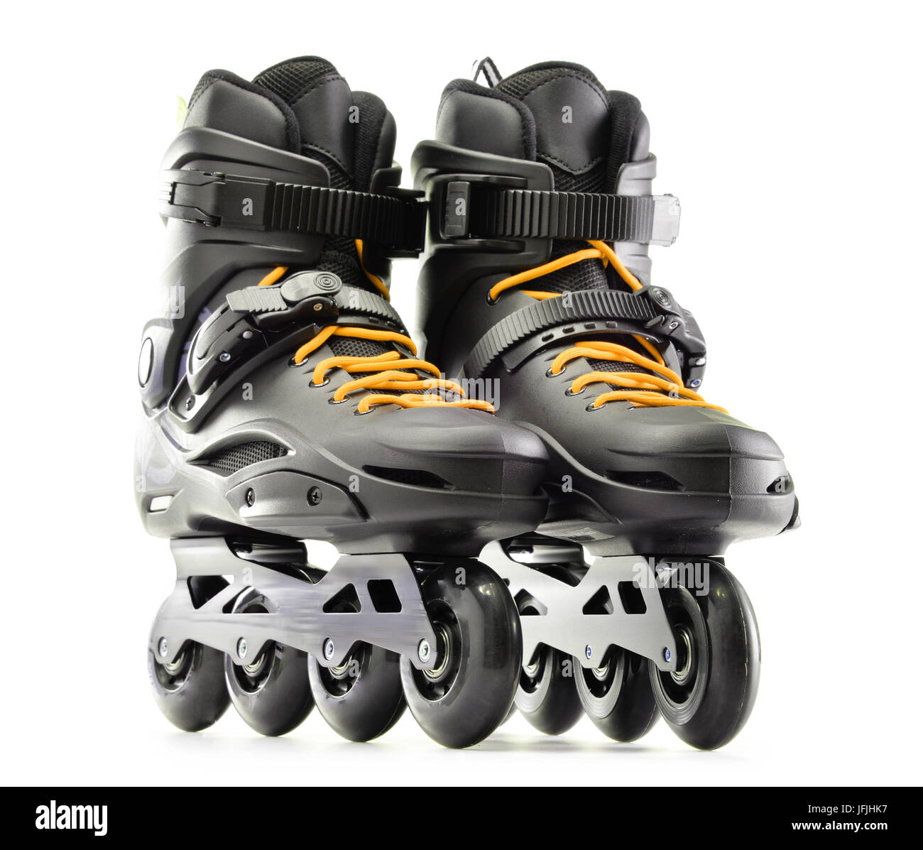 Pair of inline skates isolated on white background Stock Photo Alamy