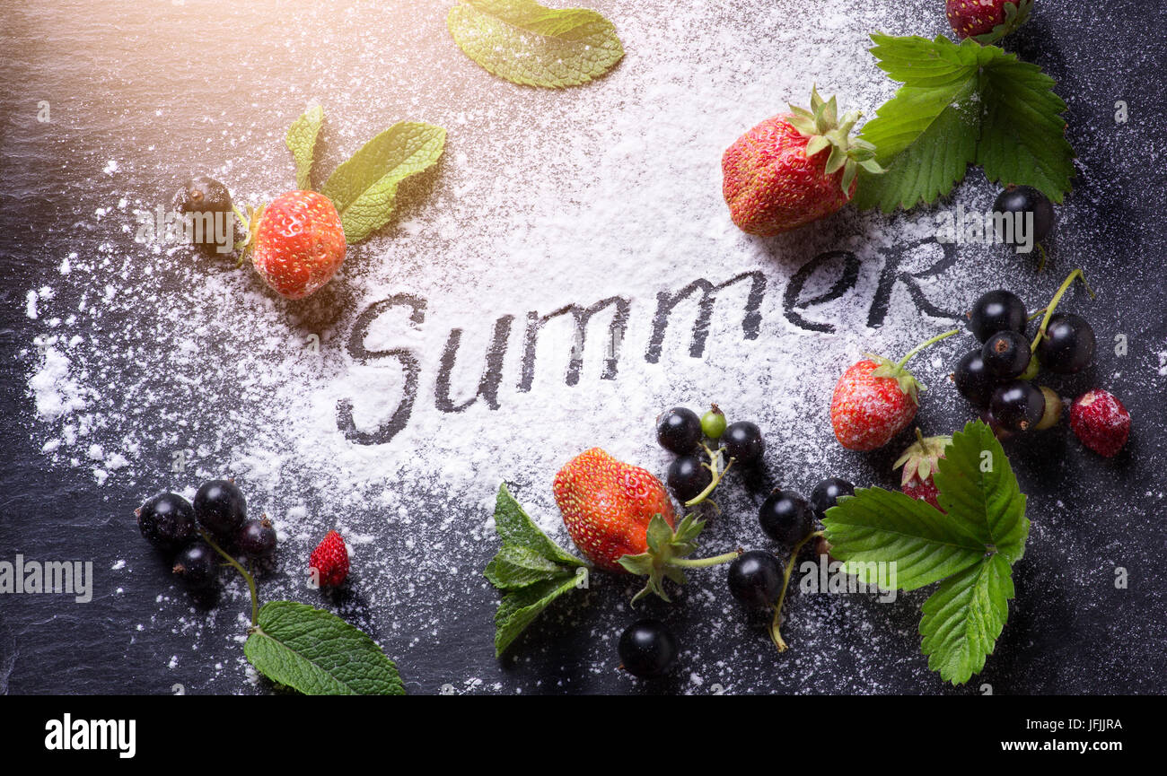 summer food background; sweet summer fresh juice fruit Stock Photo
