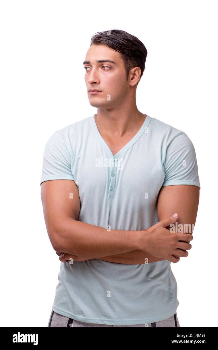 The young handsome man isolated on the white background Stock Photo