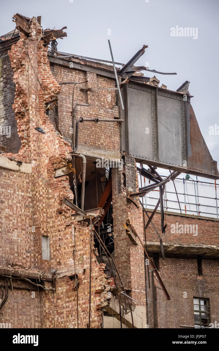 Demolition in progress Stock Photo