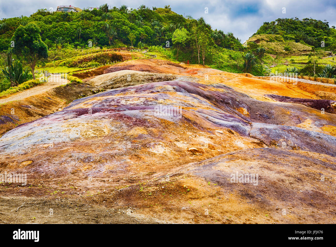 Coloured earth. Mauritius. Stock Photo
