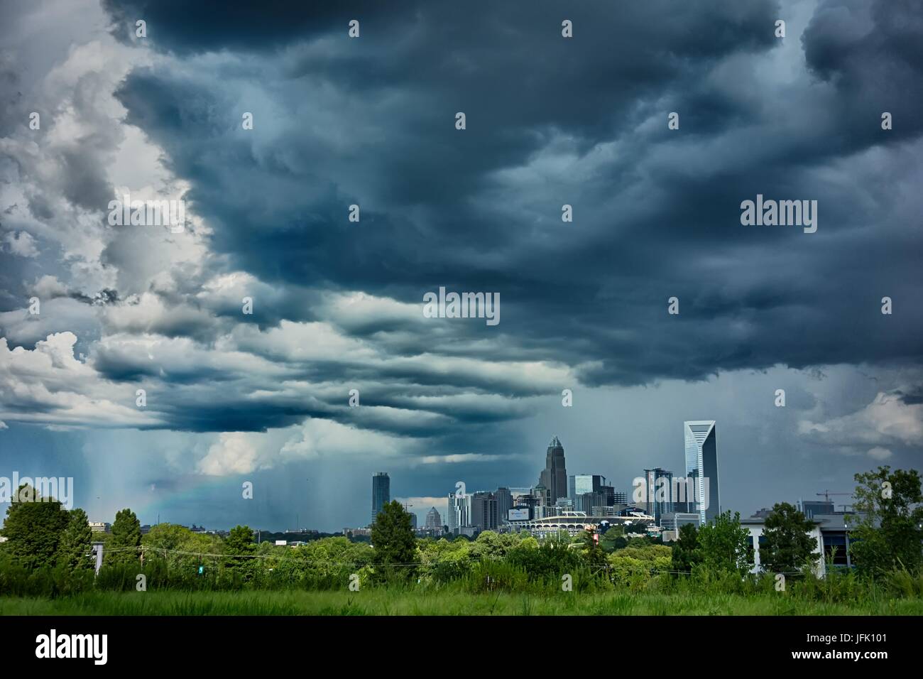 early morning sunrise over charlotte north carolina skyline Stock Photo