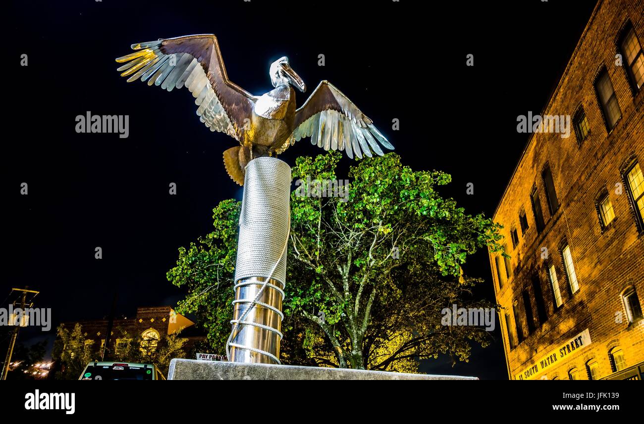 riverfront board walk scenes in wilmington nc at night Stock Photo - Alamy