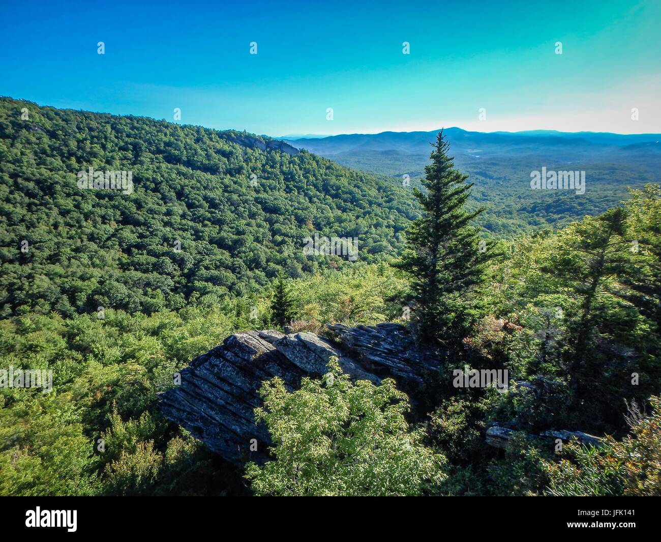 nature trail scenes to calloway peak north carolina Stock Photo