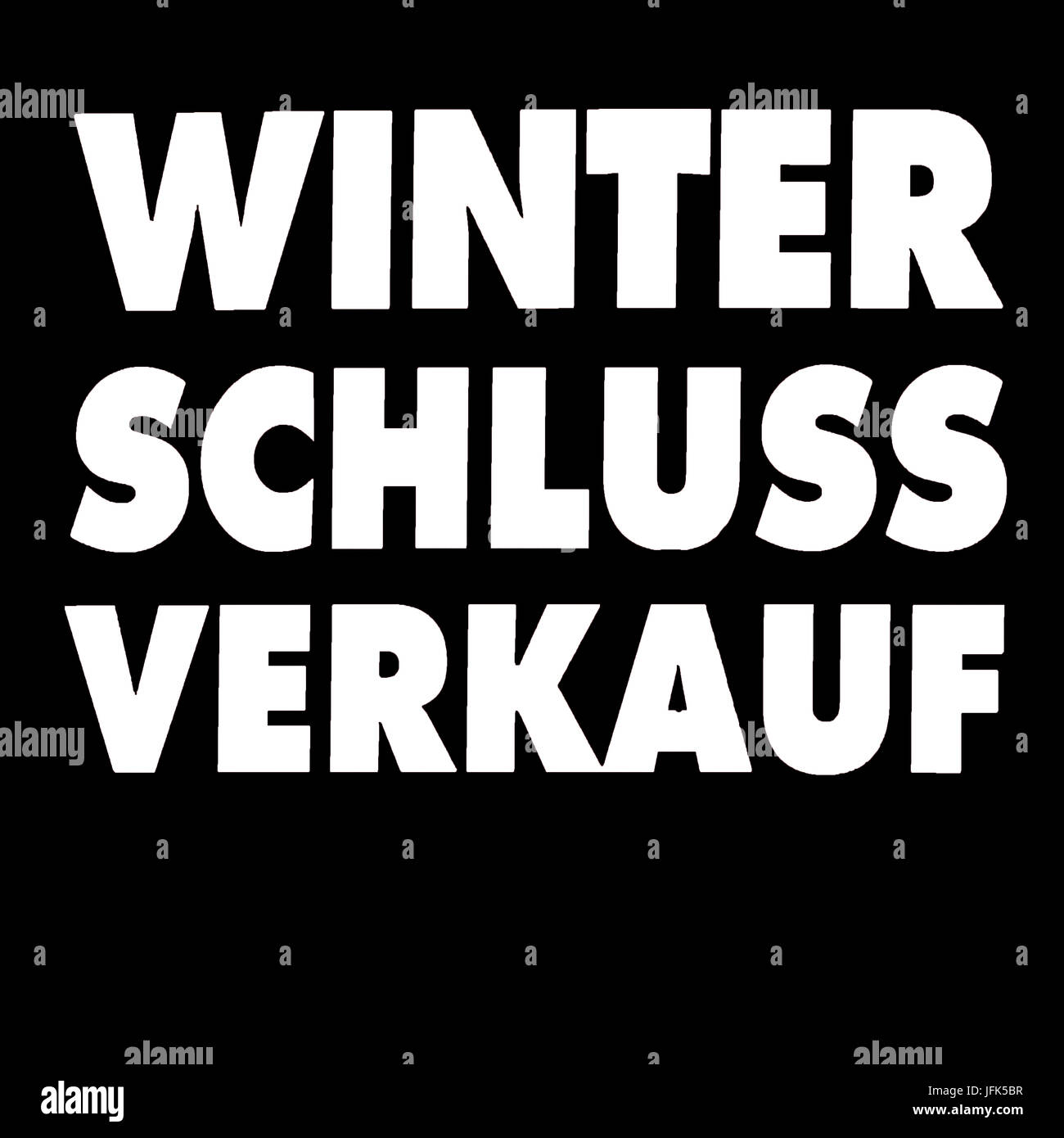 Sign with label German Winter clearance sale, Stock Photo