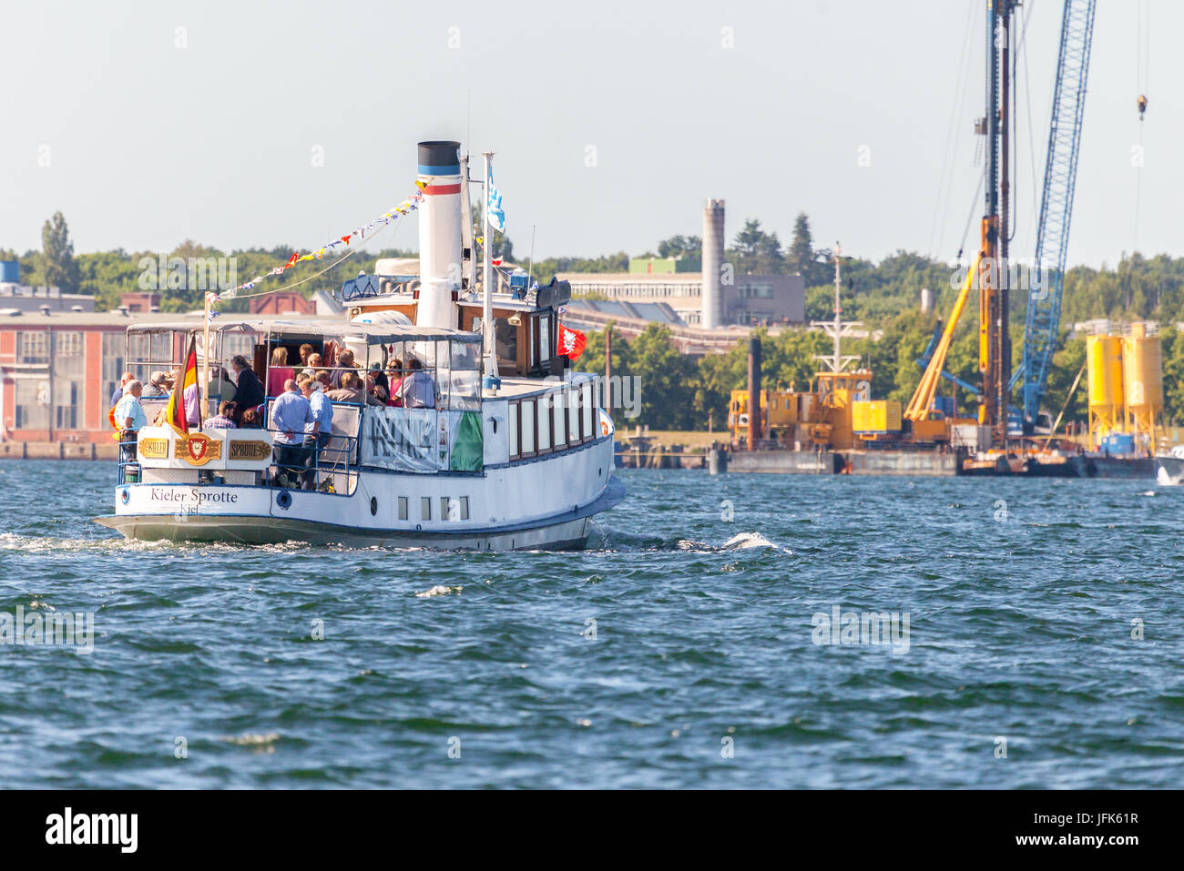KIEL / GERMANY - JUNE 20, 2017: german passenger ship Kieler Sprotte drives through the water at public event Kieler Woche. Stock Photo