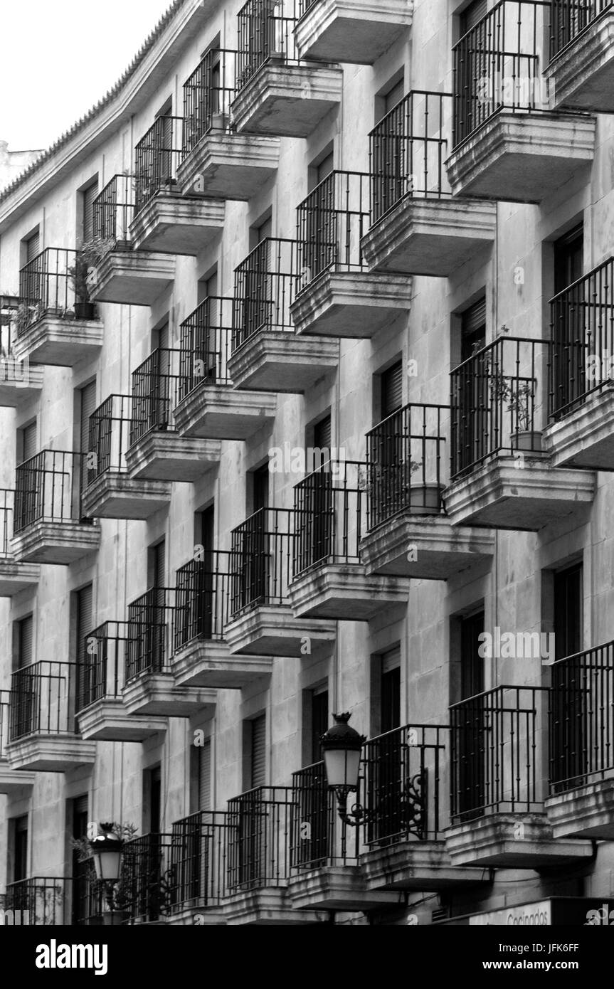 Iron balconies Black and White Stock Photos & Images - Alamy