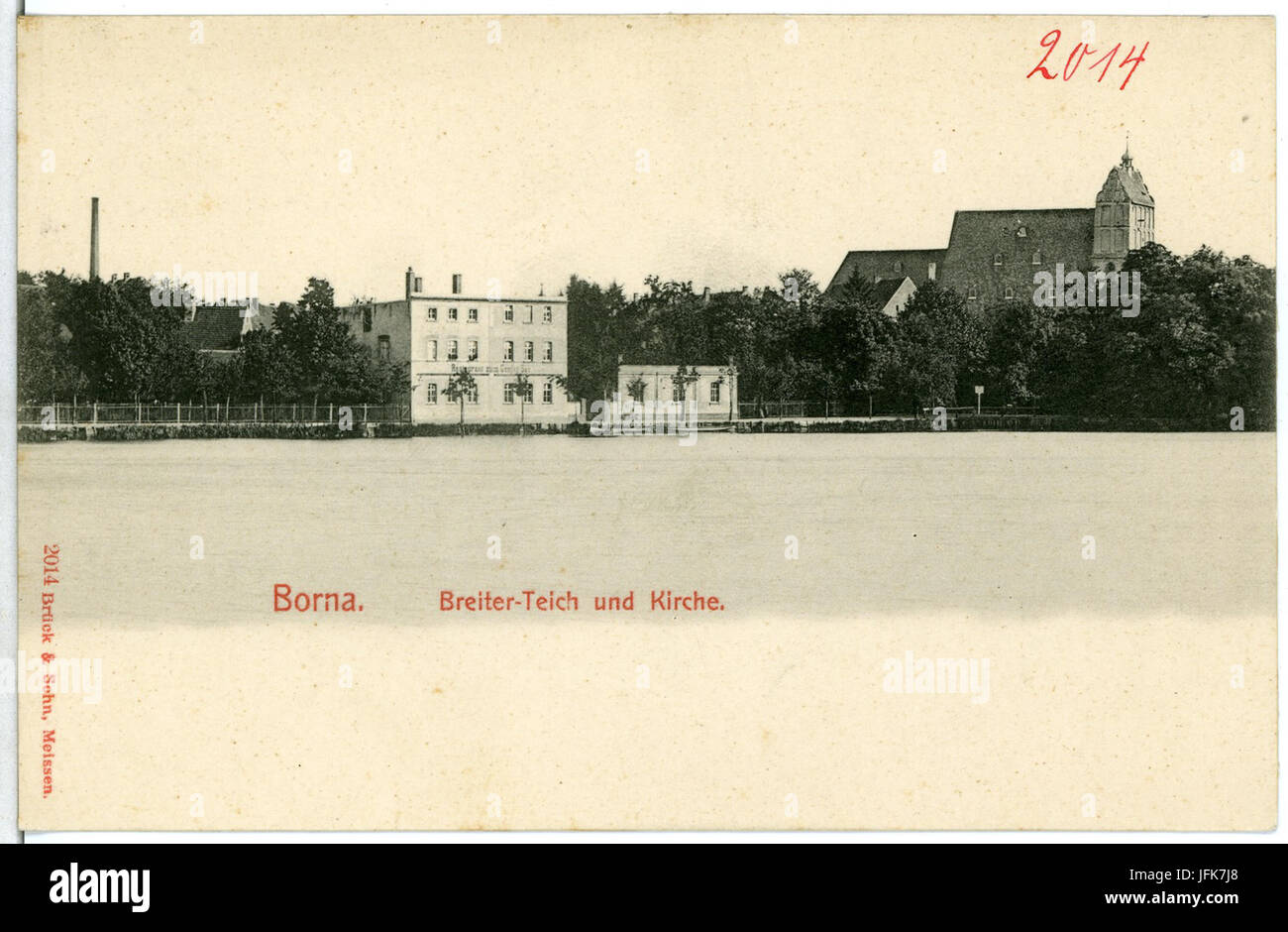 02014Borna1901Breiter Teich und KircheBrück & Sohn Kunstverlag