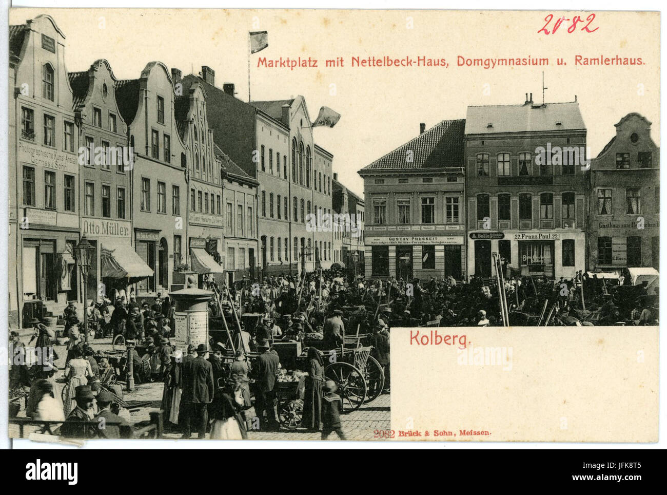 02082-Kolberg-1901-Markt-Brück & Sohn Kunstverlag Stock Photo