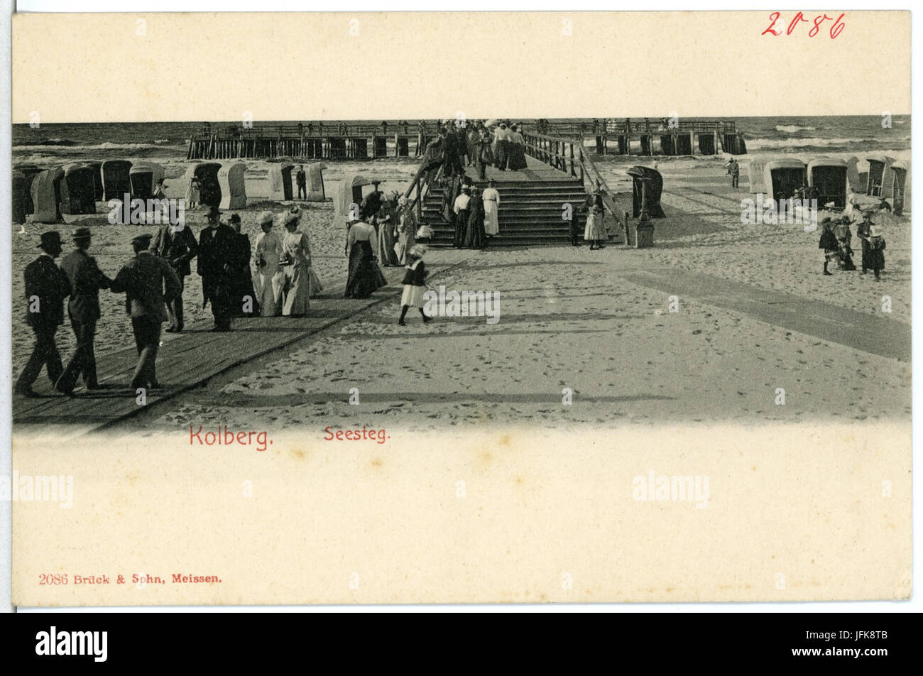 02086-Kolberg-1901-Seesteg-Brück & Sohn Kunstverlag Stock Photo