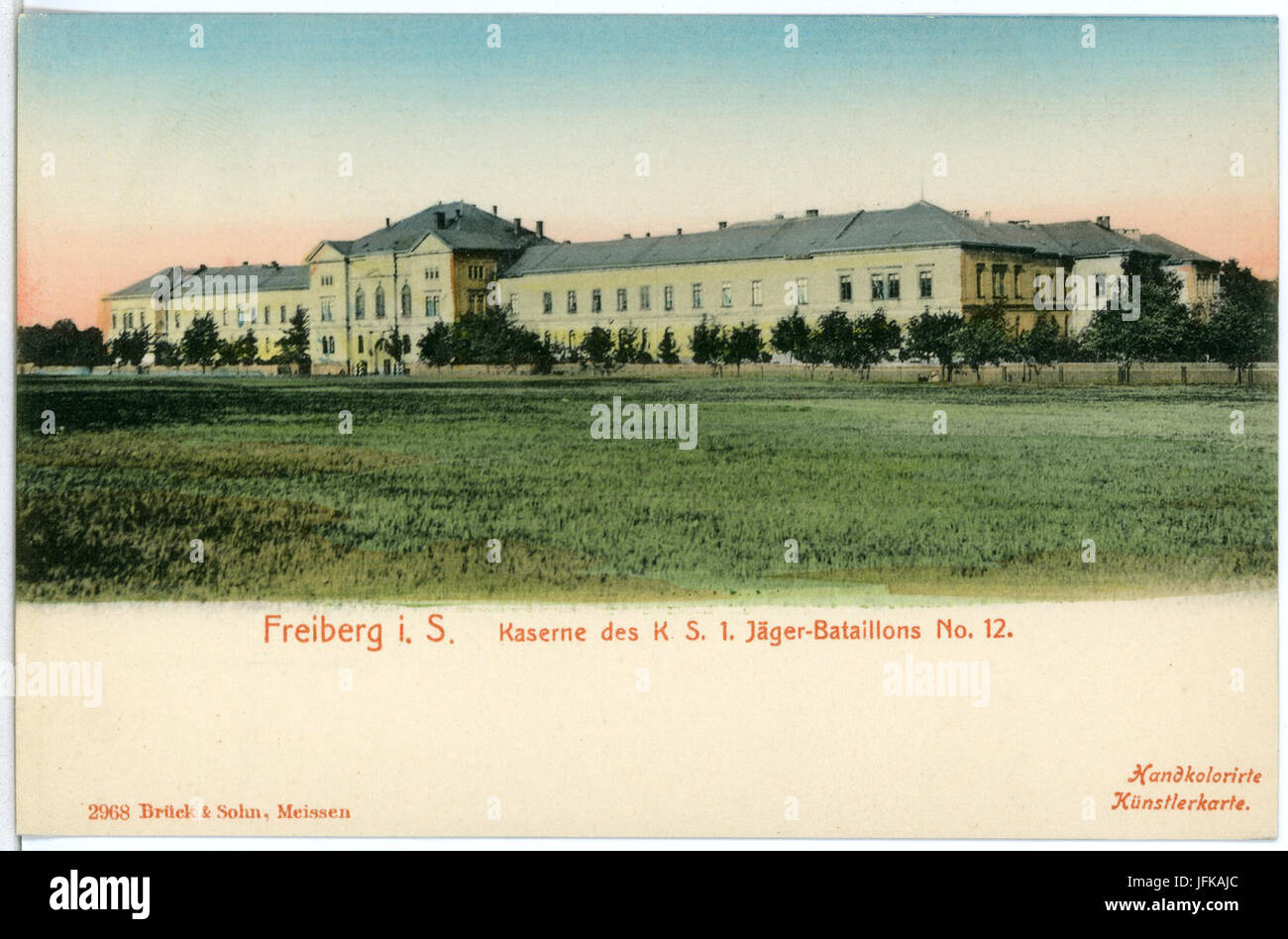 02968-Freiberg-1903-Kaserne des 1. Königlich Sächsischen Jäger-Bataillon Nr. 12-Brück & Sohn Kunstverlag Stock Photo