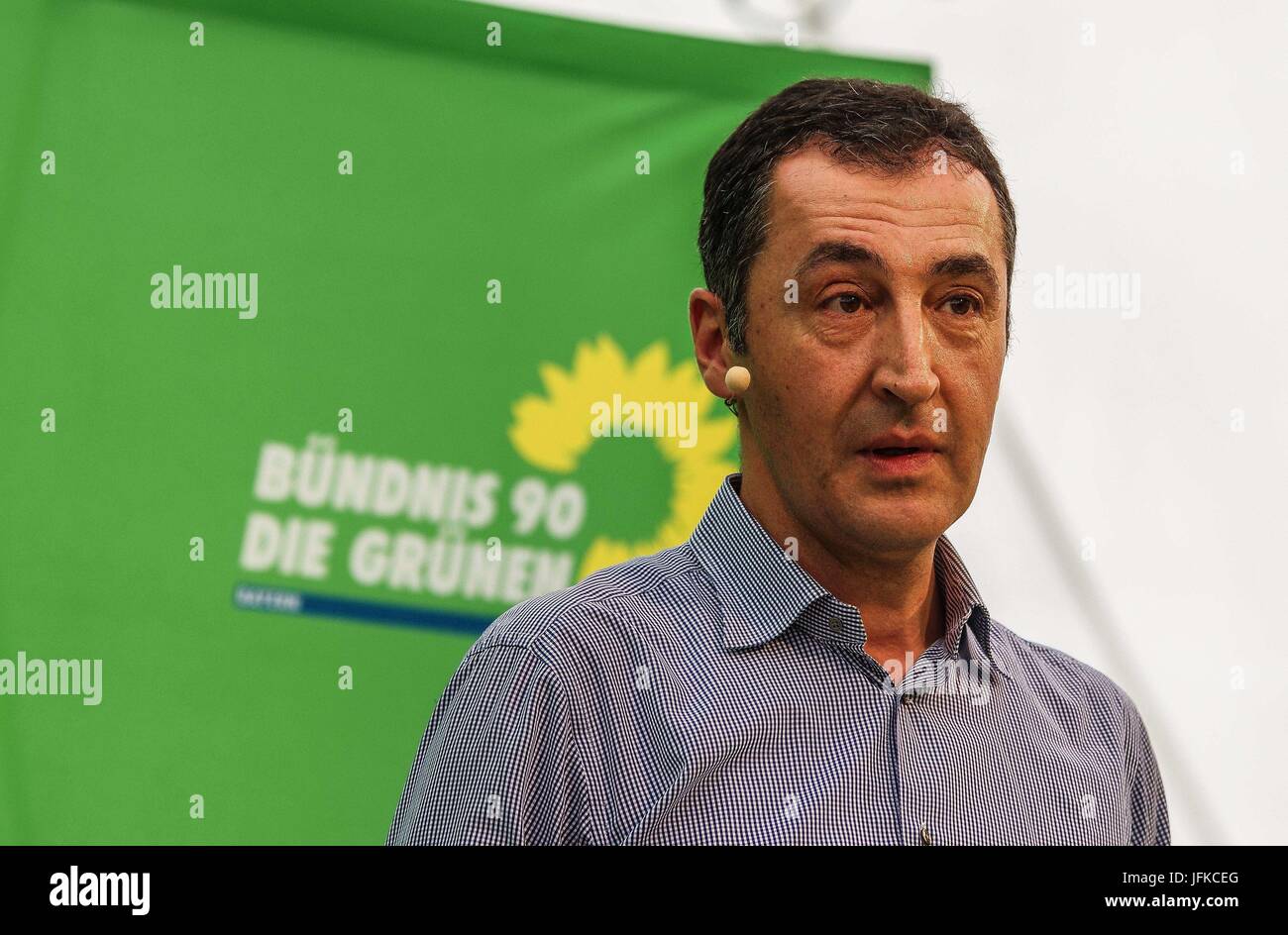 Tutzing, Bayern, Germany. 1st July, 2017. Green politician Cem Ã–zdemir captivated an audience of over 800 as he visited the Munich area to make a 'Fruehschoppen'' appearance at a festival tent in nearby Tutzing. In mainly southern German and Austrian culture, Fruehschoppen is the tradition of having an alcoholic beverage before noon. Furthermore, he served as guest speaker of the event in addition to Bavarian Landtag member Katharina Schulze. Ã–zdemir is renowned and highly-skilled orator.Ã–zdemir was a German Bundestag member from 1994-2002 and again since 2013. Credit: ZUMA Press, Inc./Ala Stock Photo