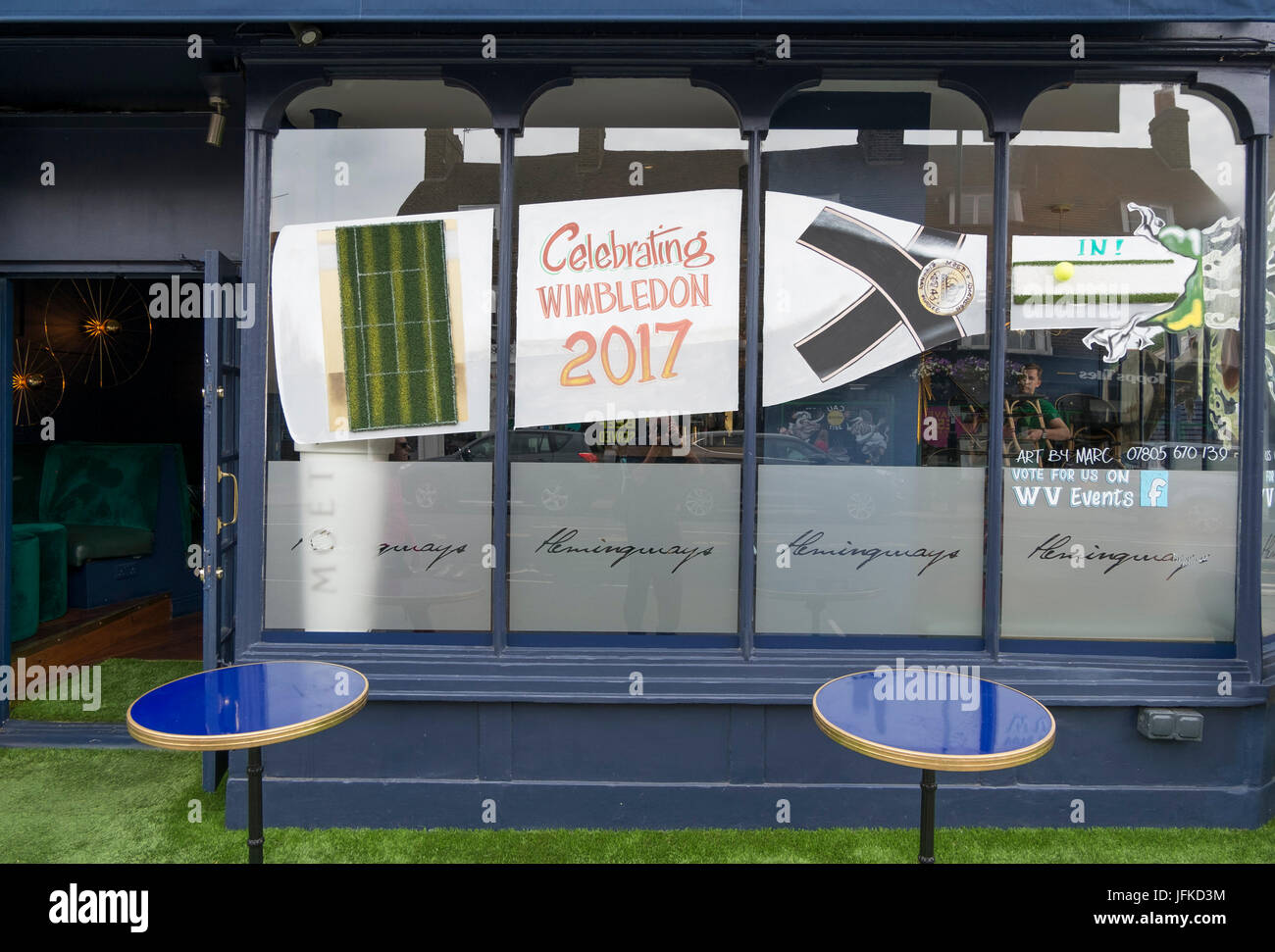 Wimbledon, London, UK. 1st July 2017. Retail shops, restaurants and