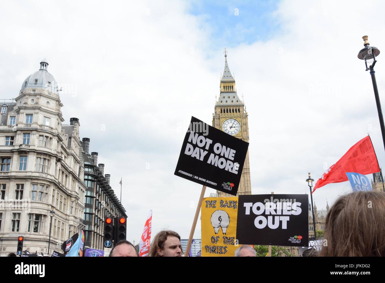 London, UK. 1st July 2017. A protest against the Conservative minority government marches through central London Credit: Patricia Phillips/Alamy Live News Stock Photo