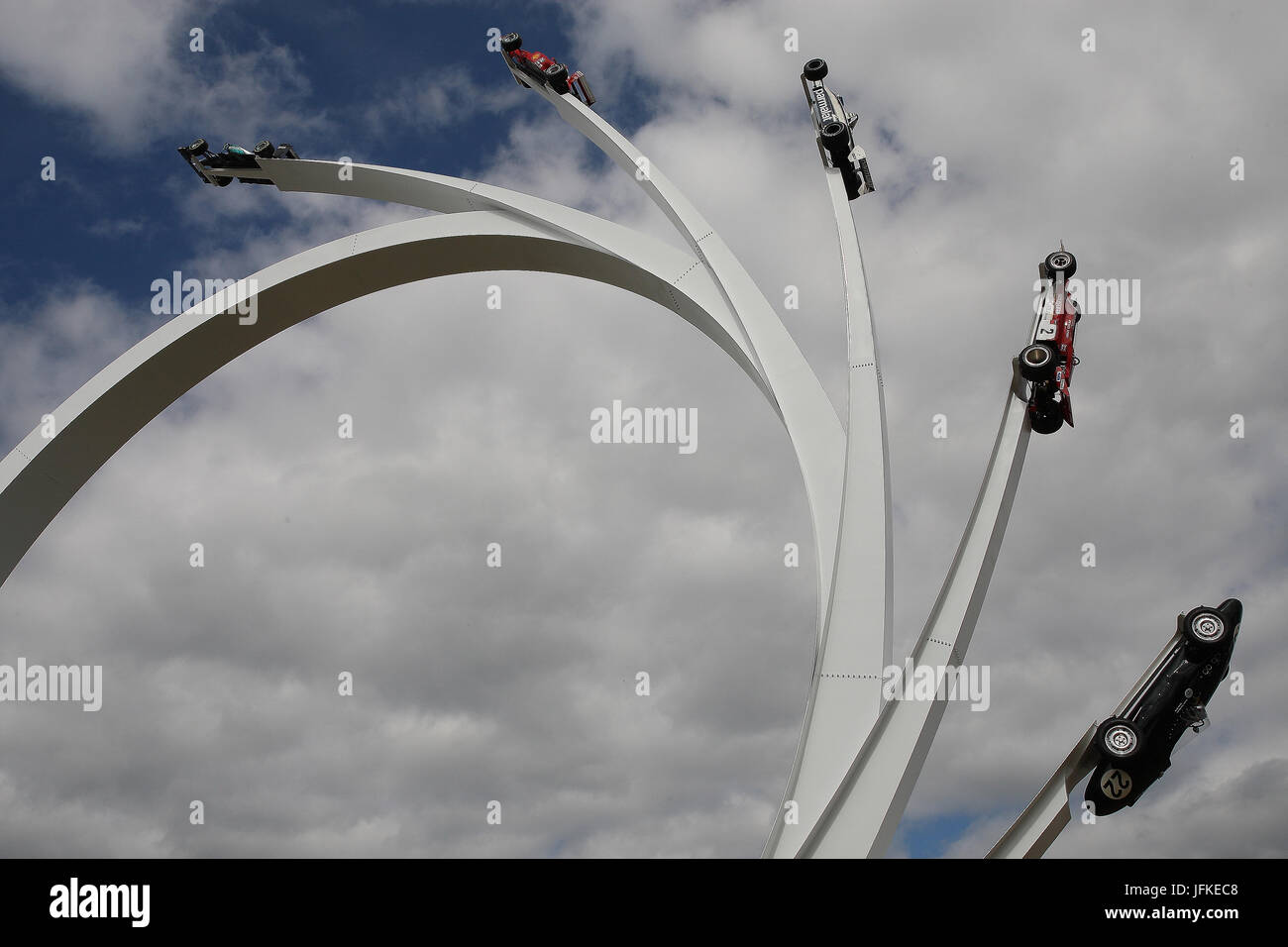 Goodwood, UK. 1st July, 2017. five ages of Bernie Ecclestone central feature at the Goodwood Festival of Speed. Credit: Malcolm Greig/Alamy Live News Stock Photo
