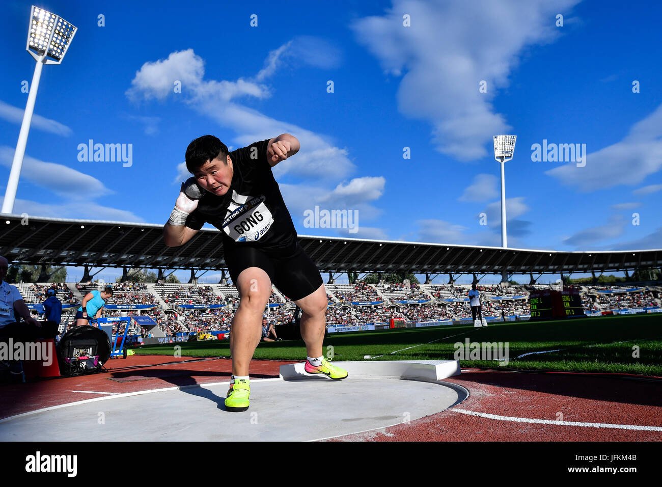 Paris. 1st July, 2017. China's Gong Lijiao competes during ...