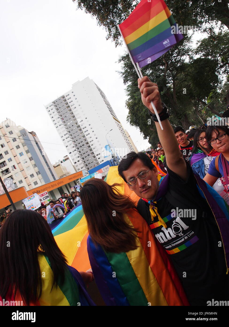 Lima, Peru. 01st July, 2017. Thousands of activists from the LGBT