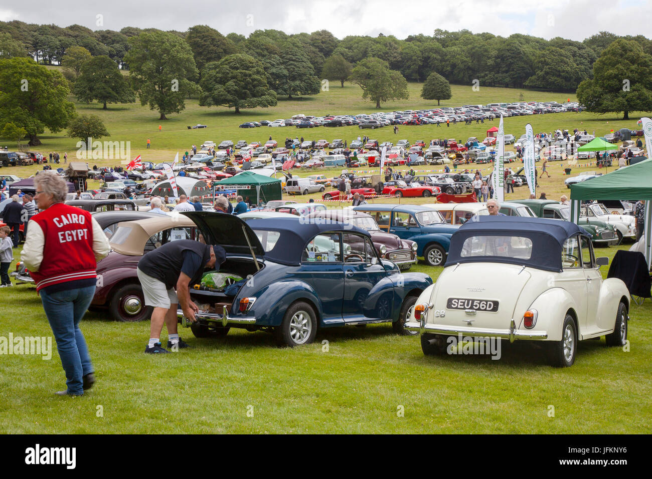 Leighton Hall annual classic car meet. Hundreds of vintage vehicles and