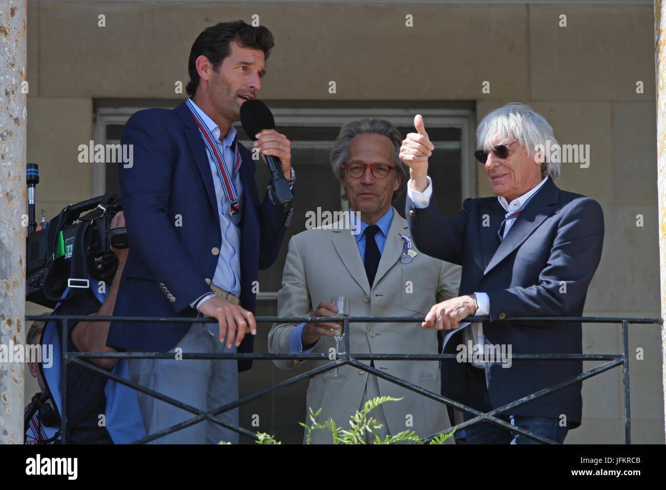 Goodwood, UK. 2nd July, 2017. Mark Webber presents Five Ages of Bernie Ecclestone celebration with Bernie Ecclestone and Lord March Credit: Malcolm Greig/Alamy Live News Stock Photo