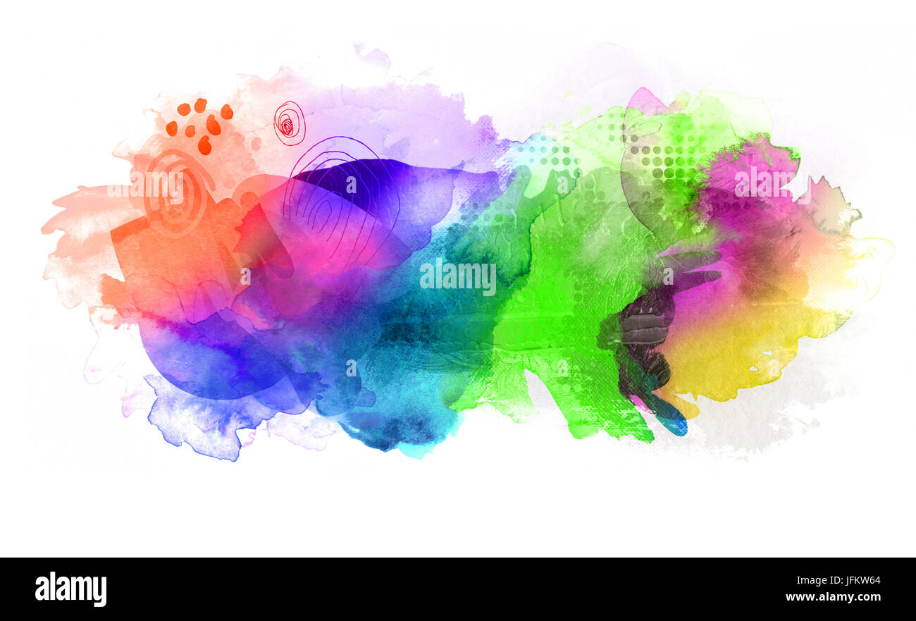 rainbow bright abstract isolated on white background Stock Photo