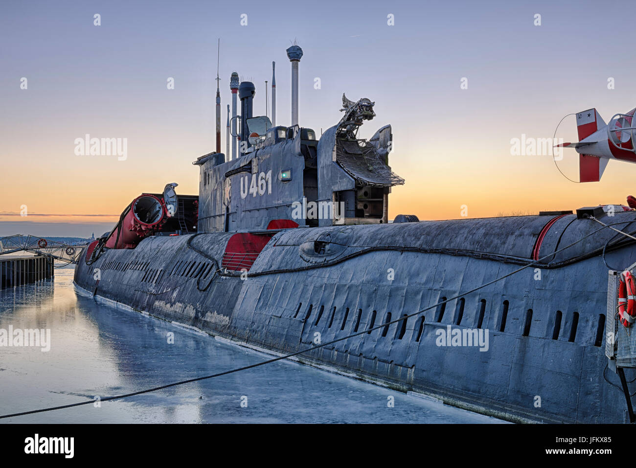 Submarine, U-461, Maritime Museum, Peenemünde, Usedom, Mecklenburg-Western Pomerania, Germany Stock Photo