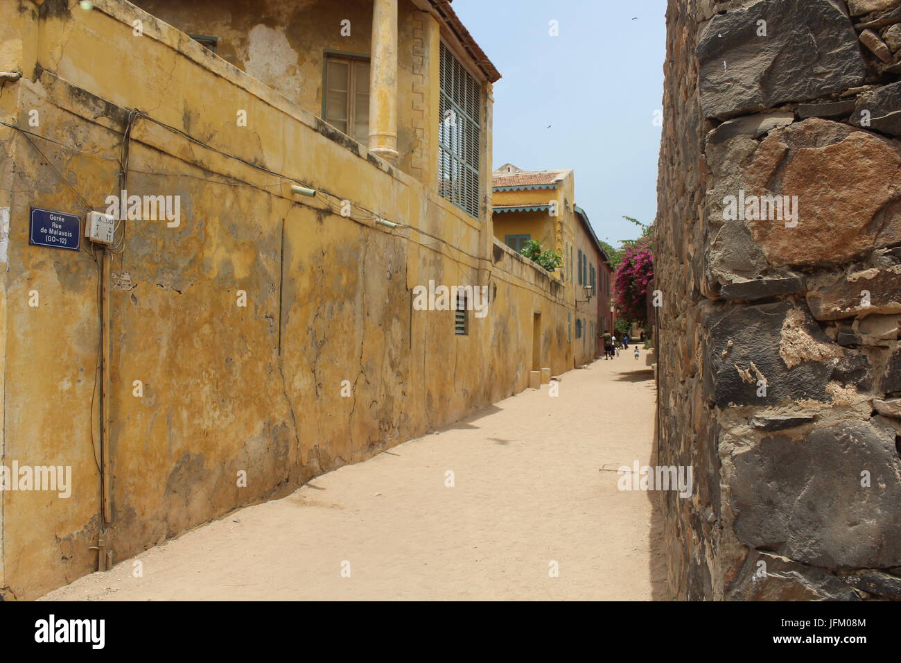 Narrow road on Goree Island, outside Dakar Stock Photo