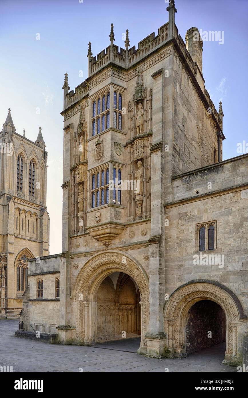 Abbey Gateway or Abbots Gatehouse, Bristol Cathedral, College Green, Bristol Stock Photo