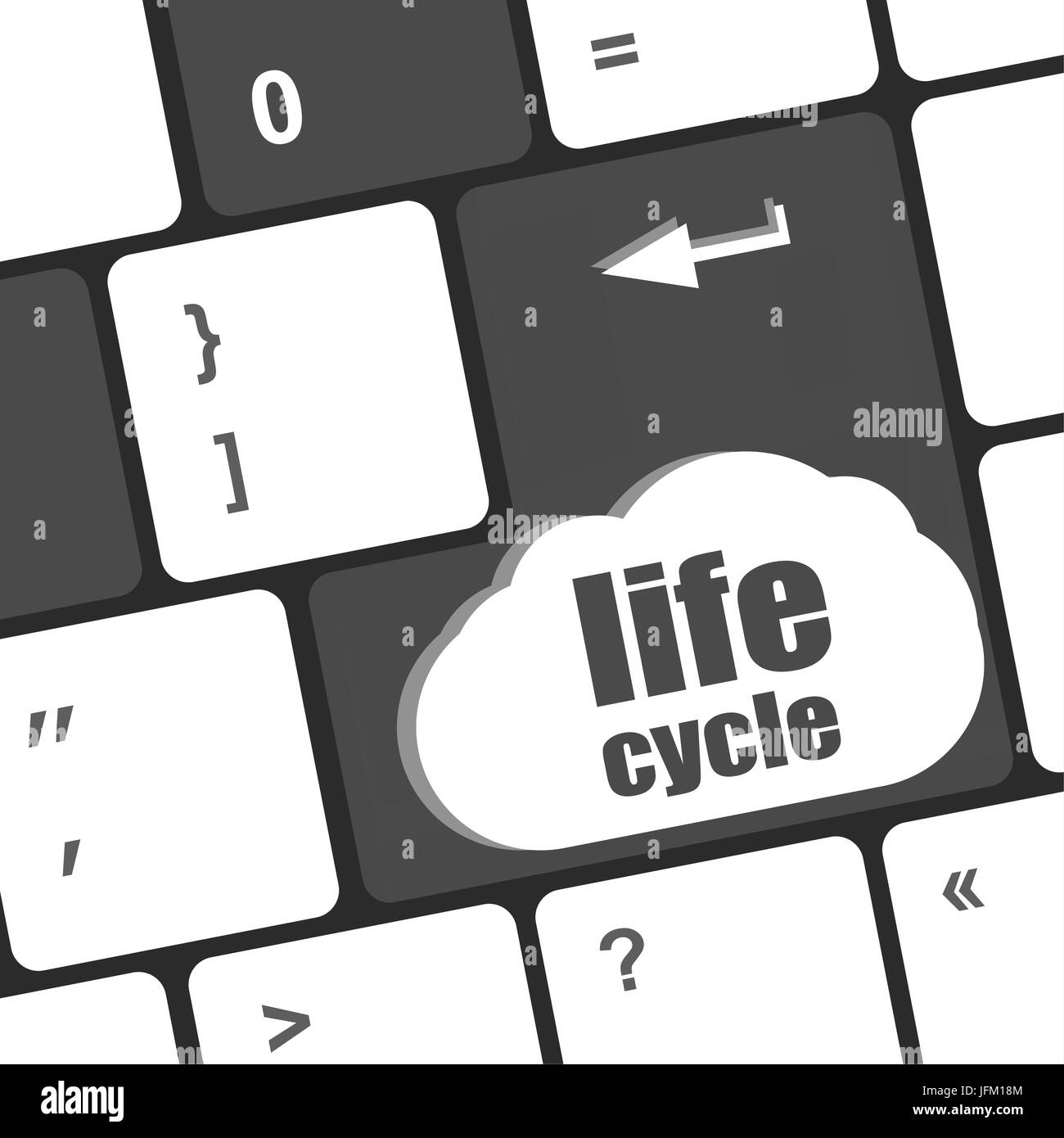 life cycle on laptop computer keyboard key Stock Photo Alamy