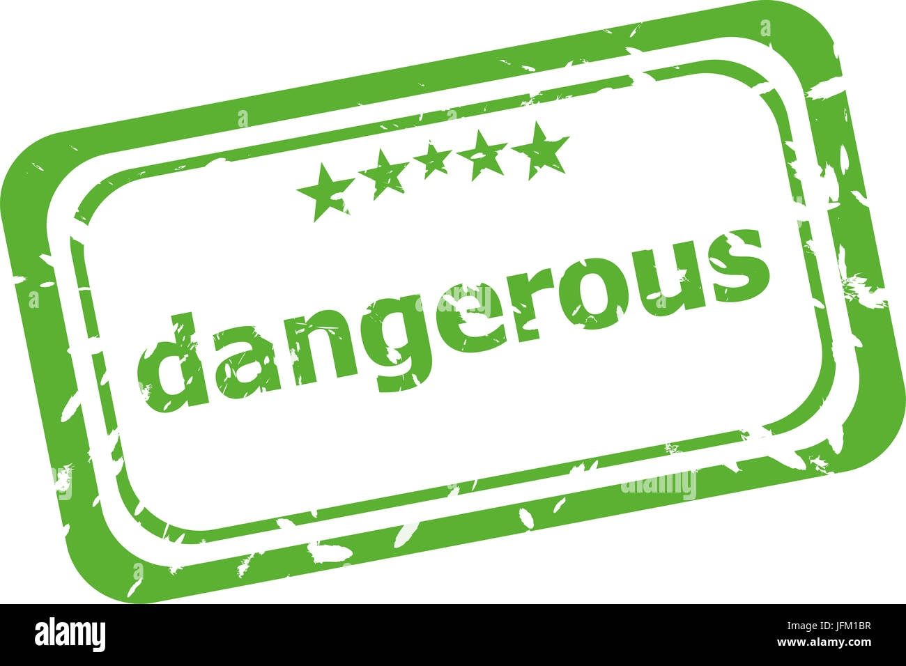 dangerous word on rubber old business stamp Stock Photo