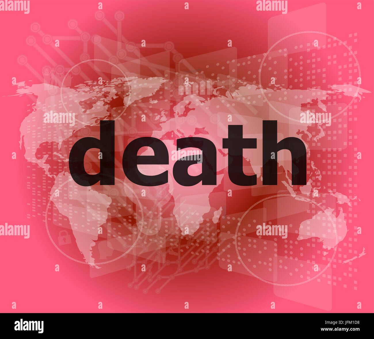 socail concept: words death on digital touch screen Stock Photo