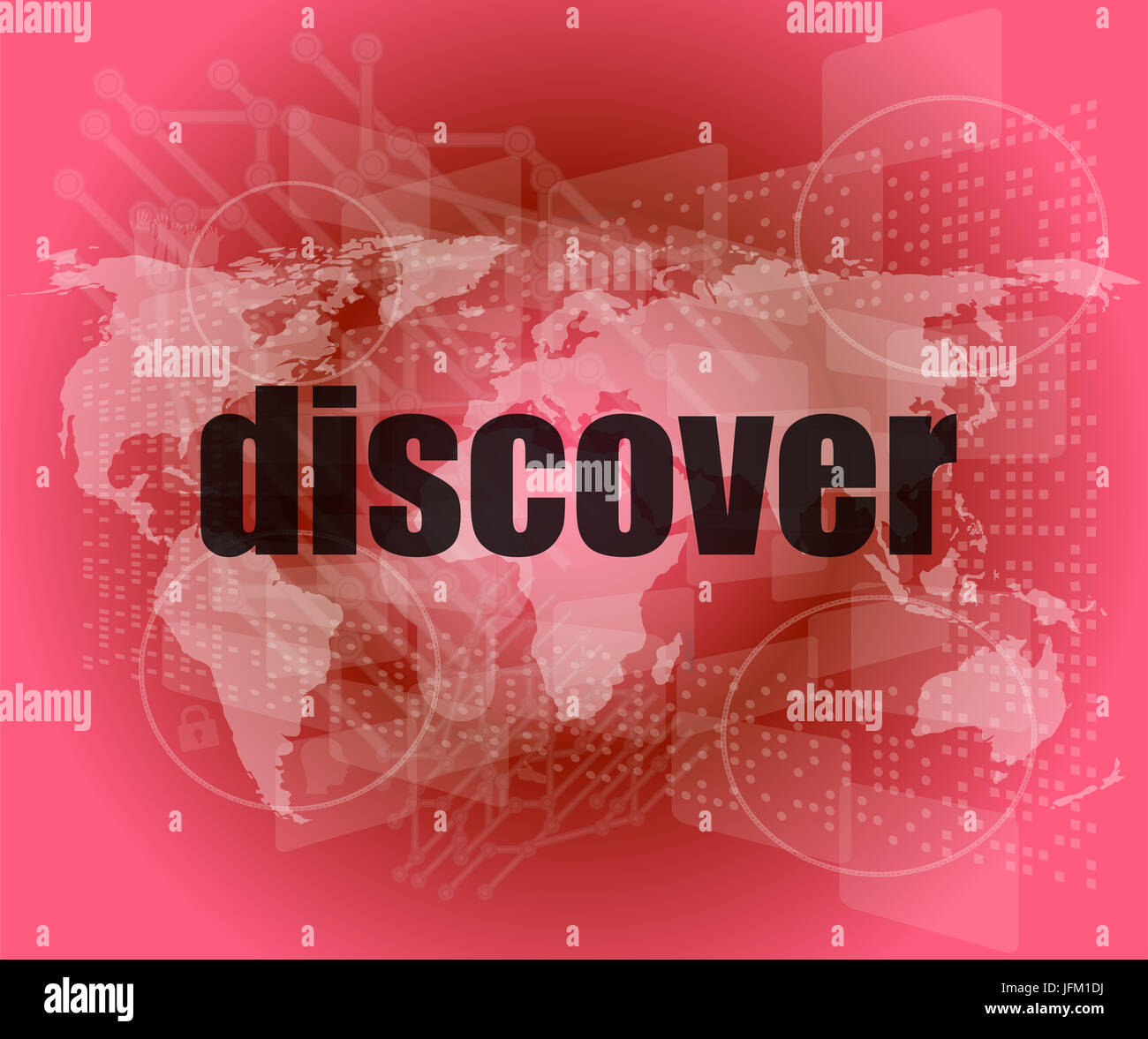 social concept: word discover on digital background Stock Photo