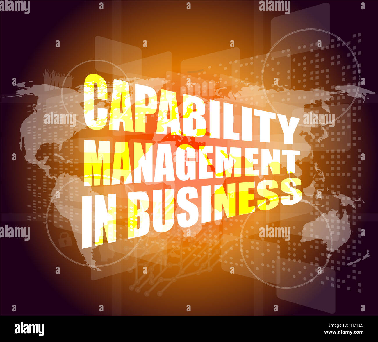 capability management in business words on touch screen interface Stock Photo